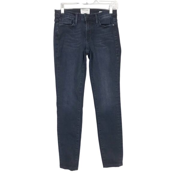 Frame Denim Le Skinny de Jeanne Dark Wash Jeans - Picture 1 of 8